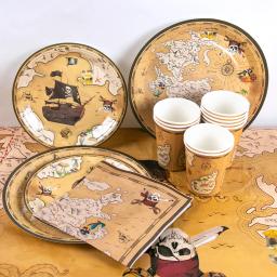 Decoração, Festa Aventura, Mapa, Prato de Papel, Chávena, Guardanapo, Toalha de Mesa, Presente de Aniversário, Festa Temática - Image 2