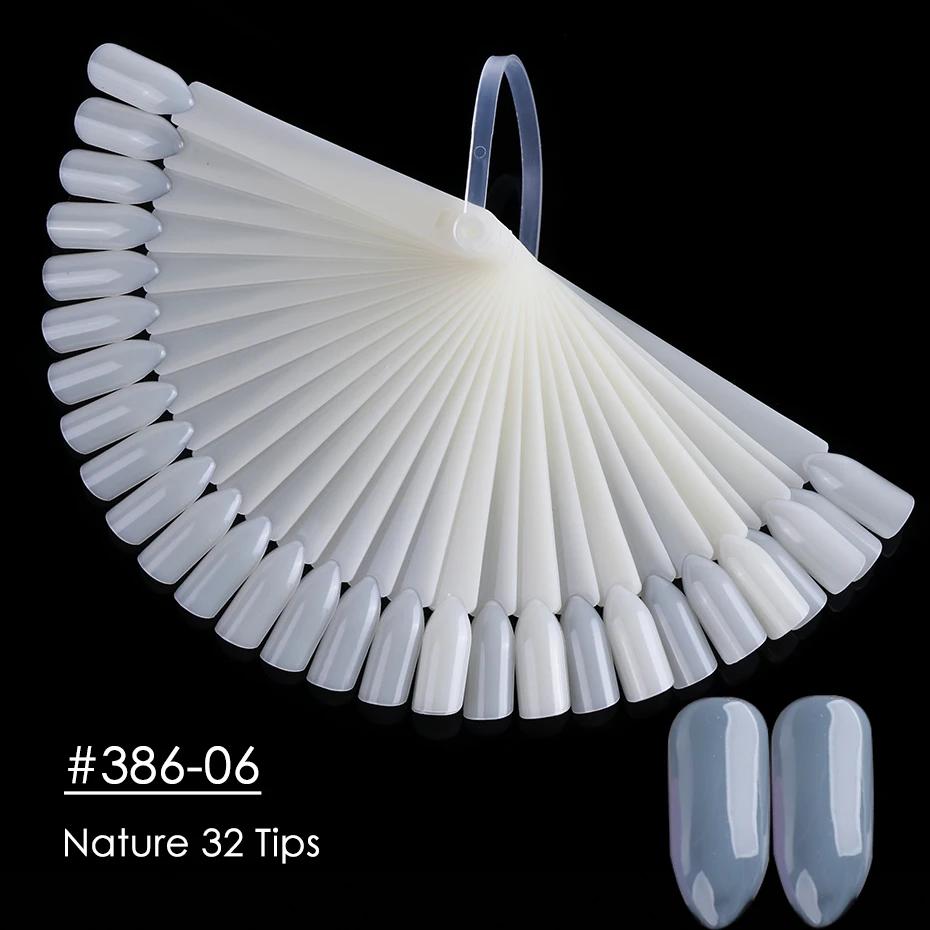 50 pçs dicas de exibição de unhas falsas claro natureza cor gráfico oval ventilador estilo uv gel polonês amostra mostra paleta prática manicure ferramentas - Image 1