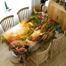 toalha de mesa e guardanapo decoração cozinha mesa posta toalha de mesa e acessórios Cidade rua flor paisagem padrão 3d impressão restaurante toalha de mesa retangular dustproof decoração para casa cozinha toalha - Image 4