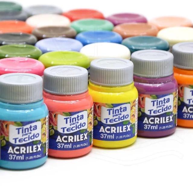 Kit de Tinta para Tecido Acrilex 37ml - Escolha Suas Cores Preferidas