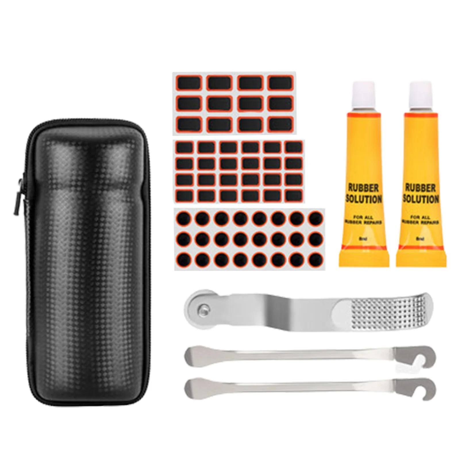 Kit de reparo de bicicleta kit de remendo de pneu acessórios de bicicleta kit de remendo de pneu manutenção básica kit de ferramentas de bicicleta para bicicletas de montanha de estrada - Image 1