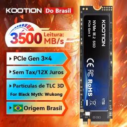KOOTION SSD NVMe M.2 2280 2TB 1TB 512GB 256GB Disco rígido interno de estado sólido M2 SSD PCIe 3.0x4 Gen3 M2 SSD Drive para PC Jogo Laptop Desktop - Image 1