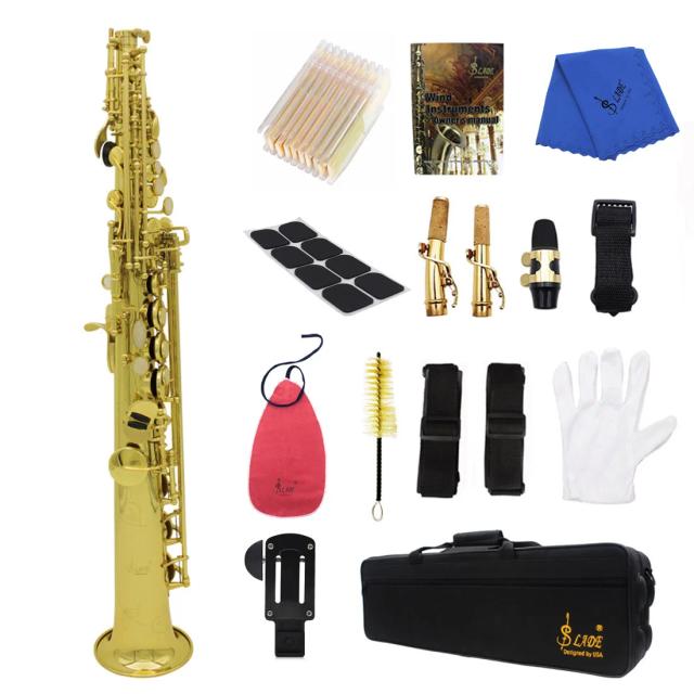 Saxofone Soprano Slade Profissional em Latão com Acessórios Inclusos