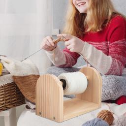 Suporte De Bola De Fio De Madeira, Dispensador De Fio, Carretéis, Armazenamento De Roscas De Bordado, Stand Rack, Portátil para Artes, Artesanato, Suprimentos De Malha - Image 5