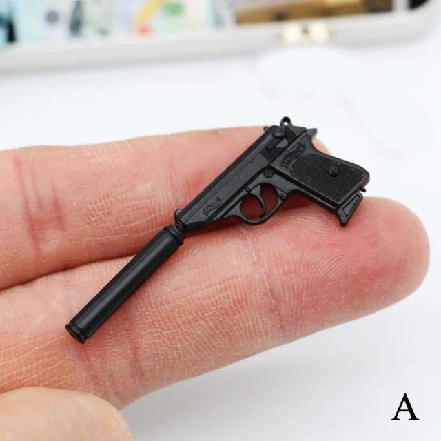 Pistola de Brinquedo Masculina com Acessórios para Cena - Mini Action Figure em Escala 1/6 de 12"