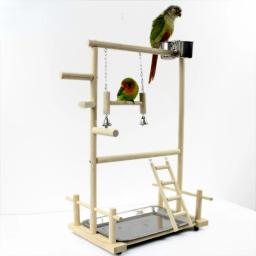 Papagaio De Madeira Play Stands, Bandeja De Balanço De Pássaro, Copa Brinquedos, Ponte De Escada De Suspensão, Gaiola De Escalada Estilo Parque, - Image 6