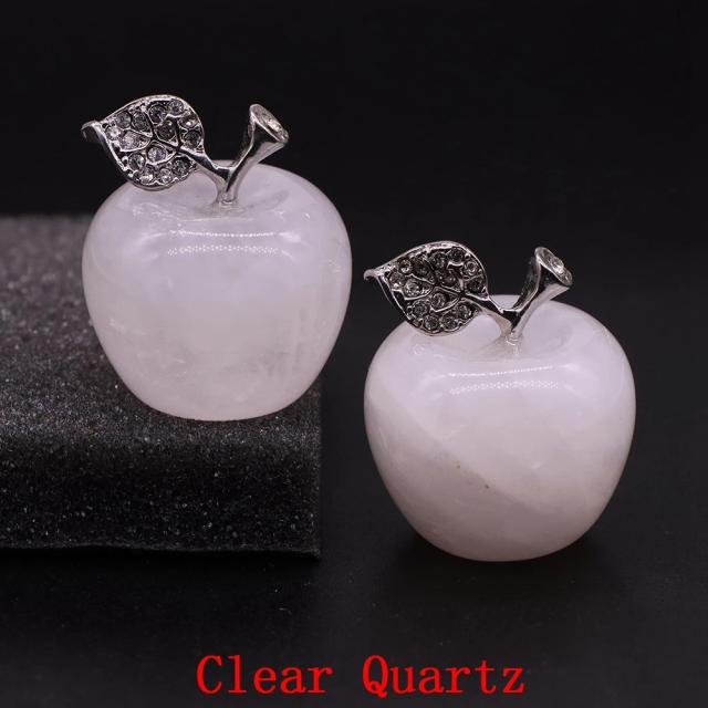 Estátua de Cristal Maçã: Decoração Elegante com Pedra Natural, Ideal para Presentes e Ambientes Aconchegantes
