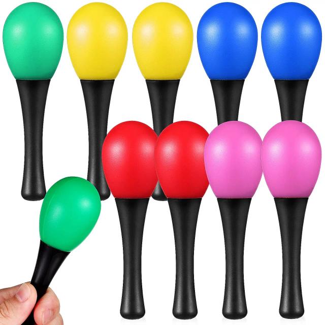 Conjunto de 10 Brinquedos de Maracas e Martelo de Areia para Festas Infantis