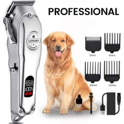 All-Metal Recarregável Pet Hair Clipper, Profissional Dog Trimmer, Cat Shaver, Máquina de Corte, Puppy Grooming, corte de cabelo, Baixo Noice - Image 1