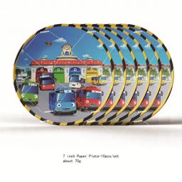 Tayo o pequeno ônibus festa de aniversário tema crianças guardanapos descartáveis placas toppers utensílios de mesa decorações de festa de chuveiro de bebê balões - Image 3