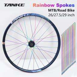 Tanke raios de bicicleta fio com mamilos para 26/27.5/29 Polegada roda mtb bicicleta estrada 304 aço inoxidável alta resistência raio 36 pçs - Image 1