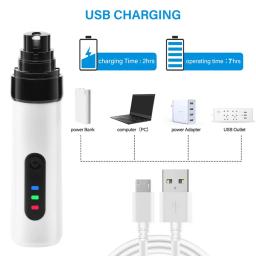 Electric Dog Nail Clippers, Nail Grinders, Carregamento USB, Recarregável, Pet, Quiet, Cat, Patas, Grooming, Nail Trimmer Tools, Novo - Image 5