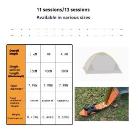 (2 unidades/par) acessórios de substituição de alumínio para barraca de acampamento 3.6m 4m 4.4m haste de barraca ao ar livre acessórios de reparo de acampamento - Image 6
