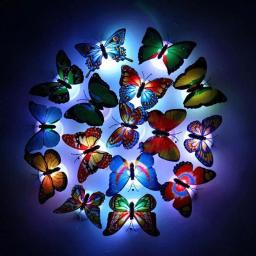 3D Pasteable Butterfly Night Lights, Lâmpadas LED Adesivo de Parede, Criativo DIY, Luz Decorativa, Decoração de Casa, 1-4 Pcs - Image 3
