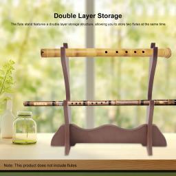 Leve Double Layer Flute Stand, Suporte para desktop Display, Violino Arcos Rack, Suporte para organização de armazenamento - Image 1