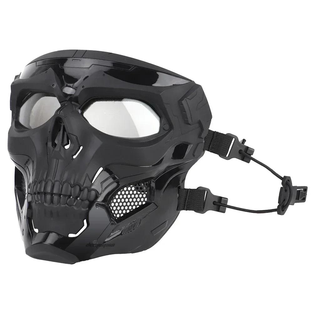 Airsoft máscara crânio tático com lente para a caça ao ar livre, combate paintball, rosto inteiro, máscaras de proteção do jogo cs - Image 1
