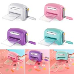 4 cores mini máquina de corte manual com 2 almofadas de corte para diy scrapbooking artesanato cartões fazendo máquina cortador de papel - Image 1