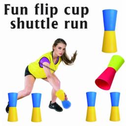 Divertido flip cup shuttle run agilidade de rugby coordenação reversa do corpo do cone treinamento explosivo plástico treinamento de basquete futebol wa - Image 2