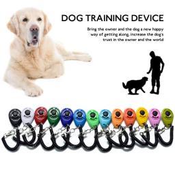 Clicker Plástico Portátil para Pet, Pulseira Ajustável Auxiliar, Dog Click Trainer, Cat Sound, Chaveiro Suprimentos, Novo - Image 1