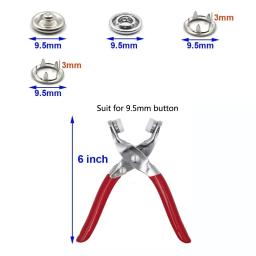 50 conjuntos de botões de pressão de metal 9 mm, kit de fixadores de pressão, suprimentos de artesanato diy para instalação de roupas, bolsa, acessórios de costura - Image 2