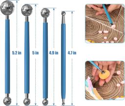Ferramentas de pontilhamento de 9 peças, estiletes de bola para pintura em rocha, modelagem de argila de cerâmica, materiais de arte em relevo - Image 3