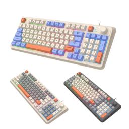 K82 Teclado mecânico para jogos, Teclado gamer, 94 chaves, Porta USB, Com fio, Computador portátil, Desktop, Hotswap - Image 1