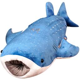 Cartoon Simulation Brinquedo de pelúcia baleia azul bichos de pelúcia, bonecas KUN criativas, almofada para crianças, presente de aniversário, 55cm, 1pc - Image 6