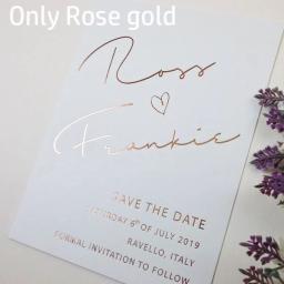 Cartão de agradecimento personalizado folha de ouro, logotipo do negócio, impressão do projeto do texto, convite elegante do casamento, luxo moderno, lento a data cartão postal - Image 5