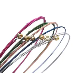 Núcleo de aço universal E-A Cordas acústicas coloridas, instrumento musical, guitarra Peças Acessórios, 1 Conjunto, 6pcs - Image 6