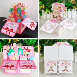 3D Pop Up Cartões, Cartão Postal de Aniversário, 3D Box, Buquê, Flores, Obrigado, Namorada, Presente do professor - Image 3