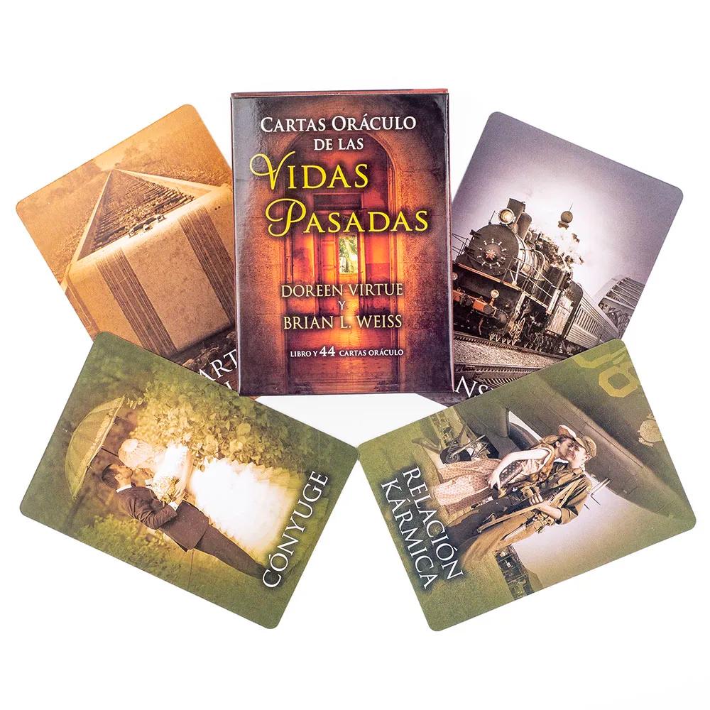 Cartas oracle de vida passada, 44 tarô, versão espanhola, edição de adivinhação, baralho de adivinhação, borad, jogos de jogo, 10.3*7.4cm - Image 1