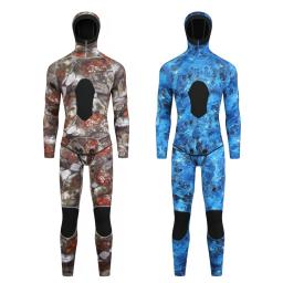 Fato de neoprene de 2 peças, camuflagem com capuz, mergulho, natação, subaquática, caça, proteção quente e fria, 3mm - Image 2
