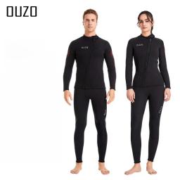 Fato de mergulho em neoprene para homens e mulheres, jaqueta e calças quentes, maiô rachado, à prova de frio, inverno, 3mm - Image 1