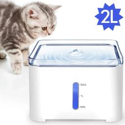 Fonte de água para gatos de estimação, 2l, dispensador automático de água para cães, iluminação elétrica led, usb, bebedouro para gatos, tigela - Image 2