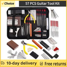 Guitarra Tool Kit com Carry Bag, Ferramentas de Reparação, Cordas Ação Régua, Luthier Arquivo, Ponte Pins para Ukulele, 74Pcs - Image 1