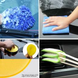 Novo kit de limpeza do carro purificador broca detalhando escova conjunto ar condicionado aberturas toalha polidor carro auto detalhando ferramentas - Image 4