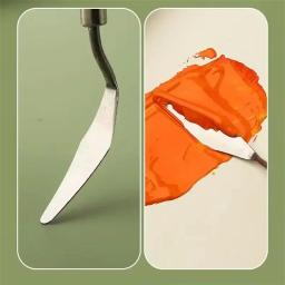 1 pçs facas de pintura a óleo de aço inoxidável artista artesanato espátula paleta faca mistura raspador ferramentas arte pintura suprimentos - Image 5