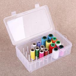 Caixa De Bobina De Plástico Transparente, Bobinas De Costura Threads Armazenamento, Caso De Classificação, Ferramentas Organizador, Cor Azul, Novo, Uso Doméstico - Image 1