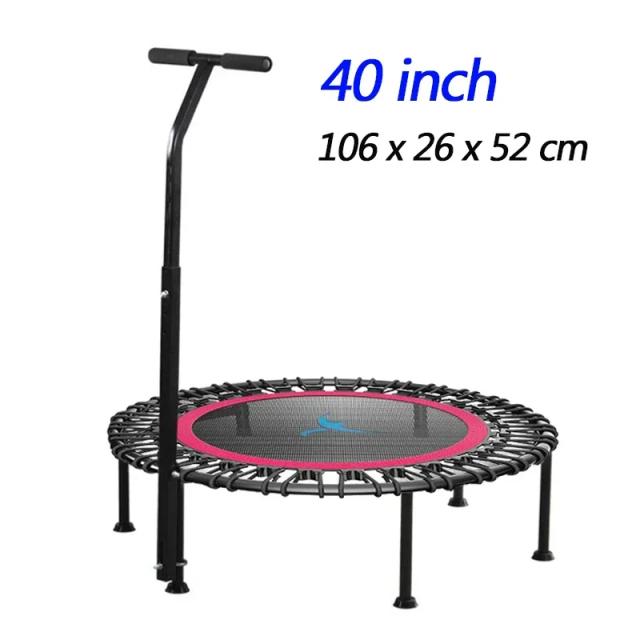 Trampolim Mini Silencioso de Fitness com Alça Ajustável para Adultos e Crianças - Ideal para Treinos Indoor e Exercícios com Rebounder