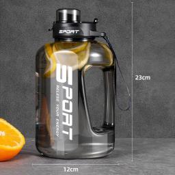 Garrafa De Água De Plástico De Grande Capacidade, Garrafa De Esportes, Copo De Barriga Grande, Estudante, Espaço De Caminhadas, Portátil, 1.2L, 1.7L, 2.5L - Image 6