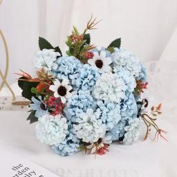 15 cabeças peônia artificial seda flores falsas buquê de casamento festa em casa flor decorativa - Image 4