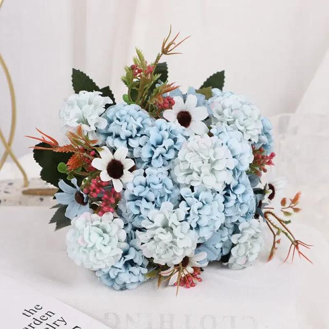 Elegante Buquê de Casamento com 15 Cabeças de Peônia Artificial em Seda para Decoração de Festas e Ambientes Domiciliares