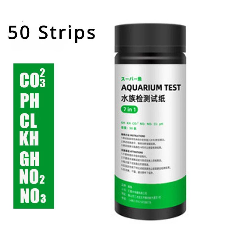 100pcs 7-EM-1 Kit de Teste de Tiras de Teste de Aquário Do Tanque de Peixes de Água Doce Do Aquário de Água Salgada Água Teste para Detectar o PH NO3 NO2 GH KH CI TCL - Image 1