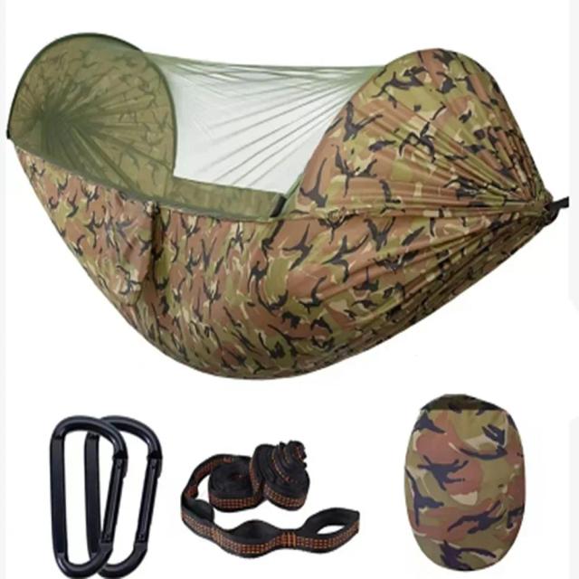 Rede Dobrável Automática de Nylon para Casal - Barraca de Cama de Acampamento com Mosquiteiro 290x140 cm