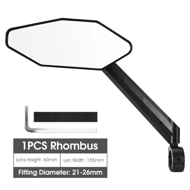 Espelho Retrovisor Ajustável Wide-Angle HD para Bicicletas MTB e de Rua - Segurança e Visibilidade para Ciclismo