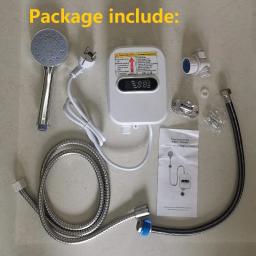 Conjuntos de chuveiro sem tanque para banheiro, Mini aquecimento elétrico instantâneo de água, Aquecedor torneira de cozinha com display digital LCD - Image 5