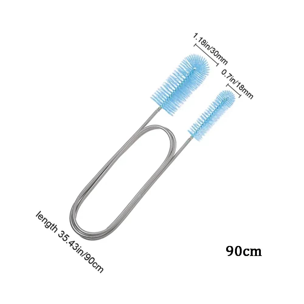 Escova de limpeza do aquário para mangueira, aço inoxidável, flexível, tubo duplo, acessórios do aquário, tubo de ar, 90 cm, 155 cm, 200cm - Image 1