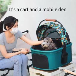Leve dobrável e separando carrinhos de estimação, carrinhos pequenos para cães ao ar livre, alta qualidade para dirigir, novo, 2023 - Image 2