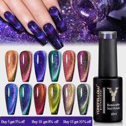 YOKEFELLOW 10ml Cat Magnetic Gel Esmalte 9D Cat Eye Holográfico Reflexivo Semi Permanente Glitter Nail Art Salon Verniz Gel - Image 1
