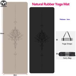 Tapete de yoga pu de borracha natural de 5mm de espessura, 183cm, antiderrapante, de alta densidade, esportes, fitness, yoga, casa, esportes, pilates, ginástica, exercício - Image 1